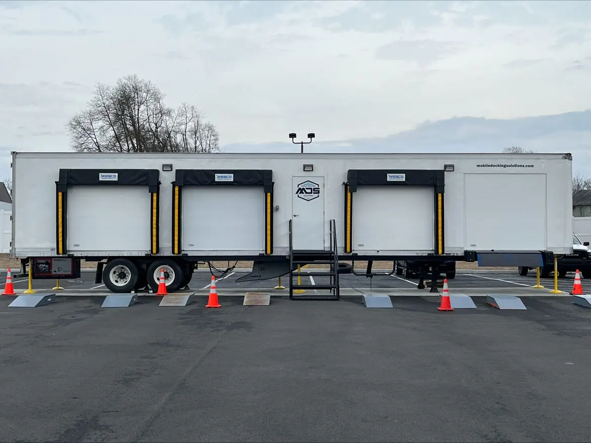 Multi-door mobile dock trailer