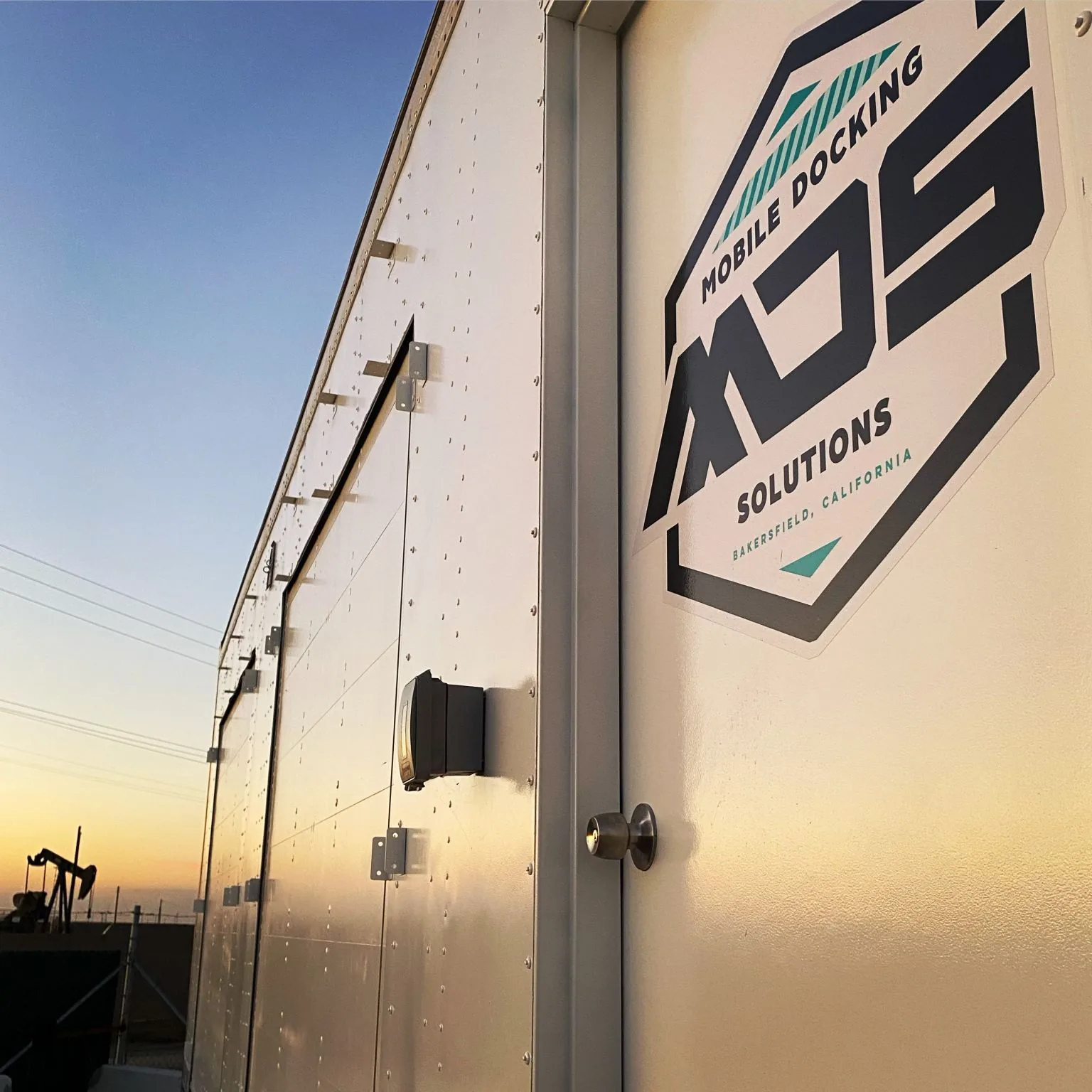 Mobile Docking Solutions detail at sunset