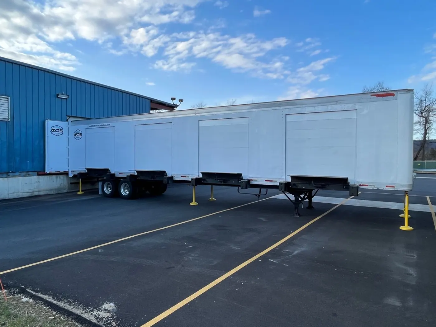 Pitt Ohio mobile dock secured for transport