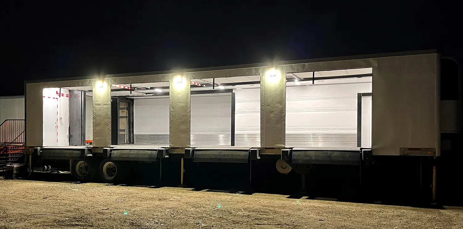 Mobile dock trailer configured for receiving