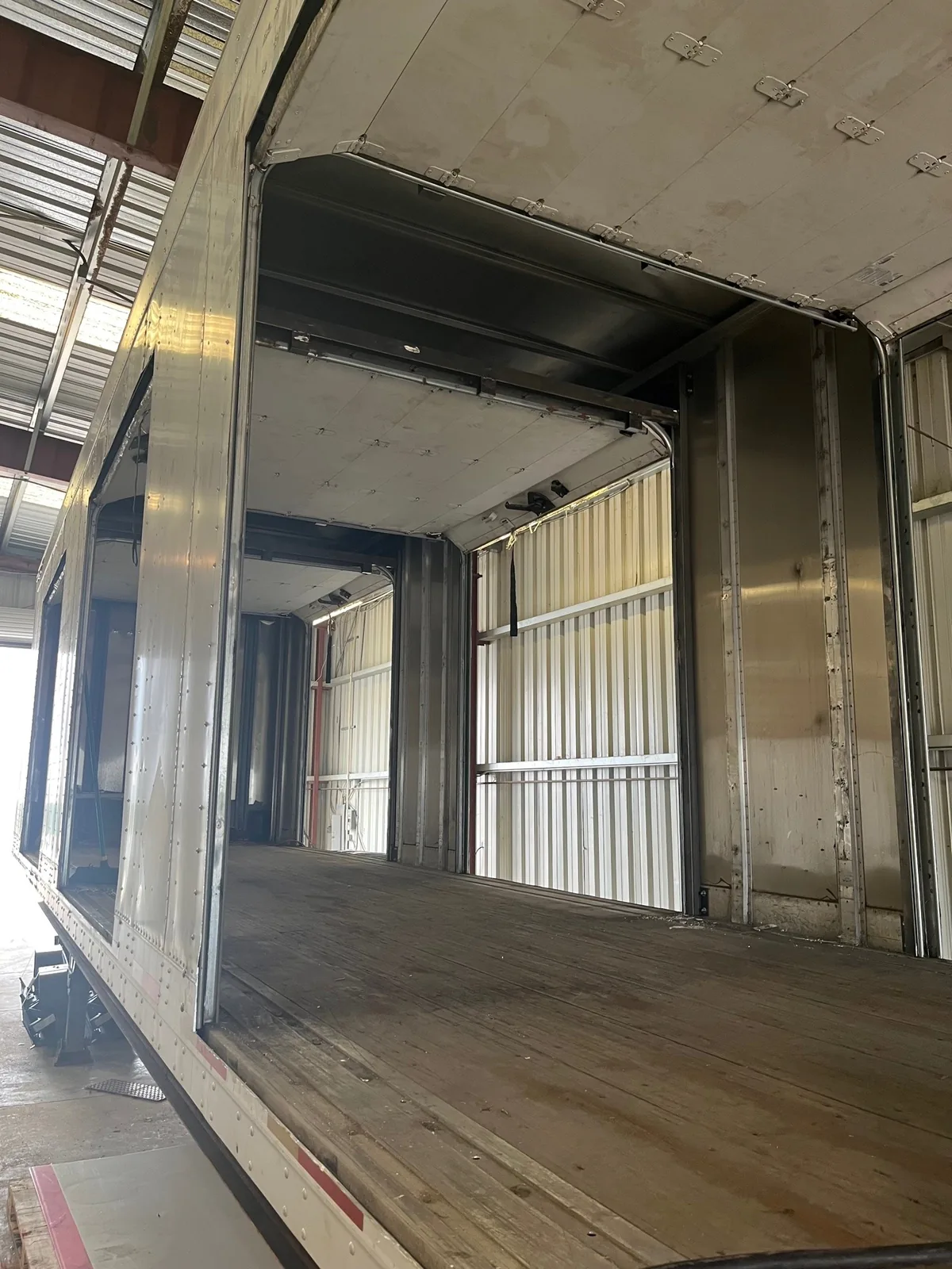 Door openings framed during the Pitt Ohio conversion